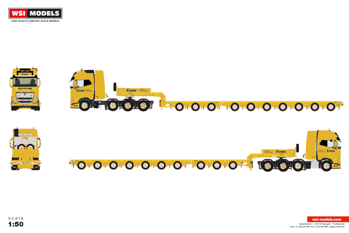 01-4935 - WSI - Volvo FH5 GL XL 8x4 mit 3achs Nooteboom Euro Tieflader - STANGE - D